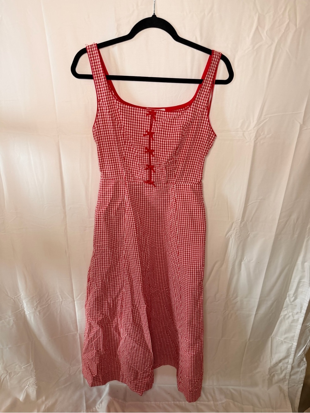 Rachel Zoe Red Gingham Midi Dress